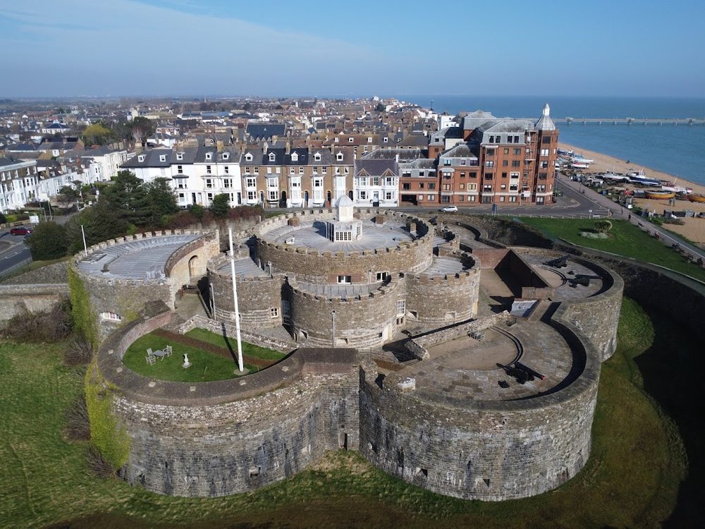 Deal Castle, Kent - the most elaborate Device Fort ever built, a hexagonal keep ringed by two tiers of rounded bastions.