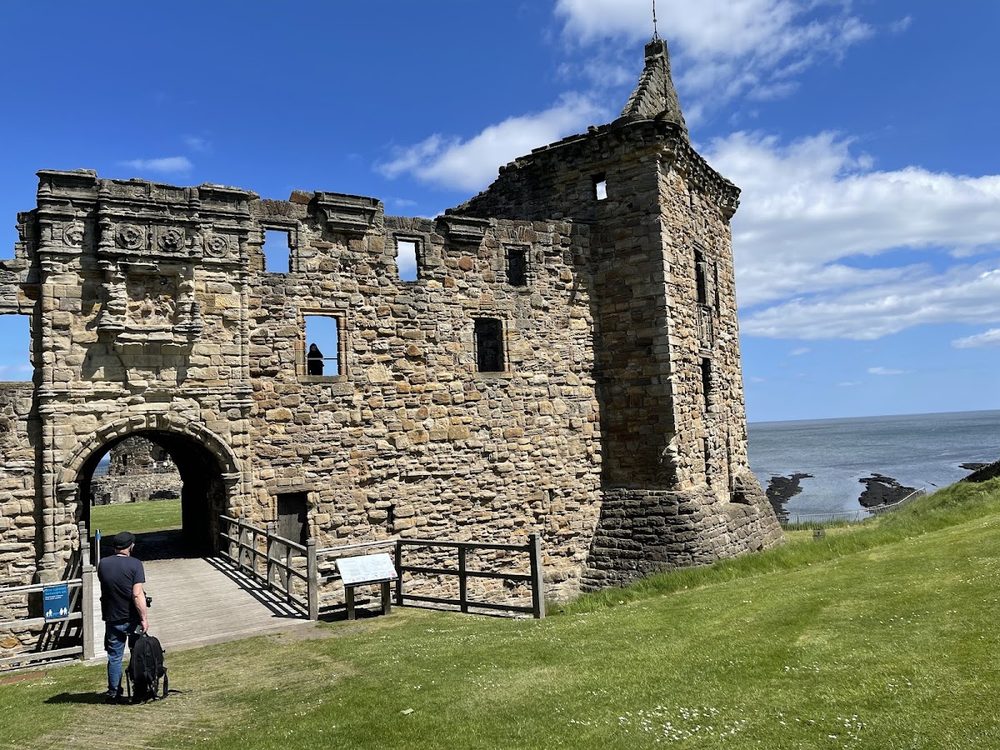 The bottle dungeon at St Andrews - a pit cut into the rock with no exit but the neck at the top, for high-value or high-nuisance captives.